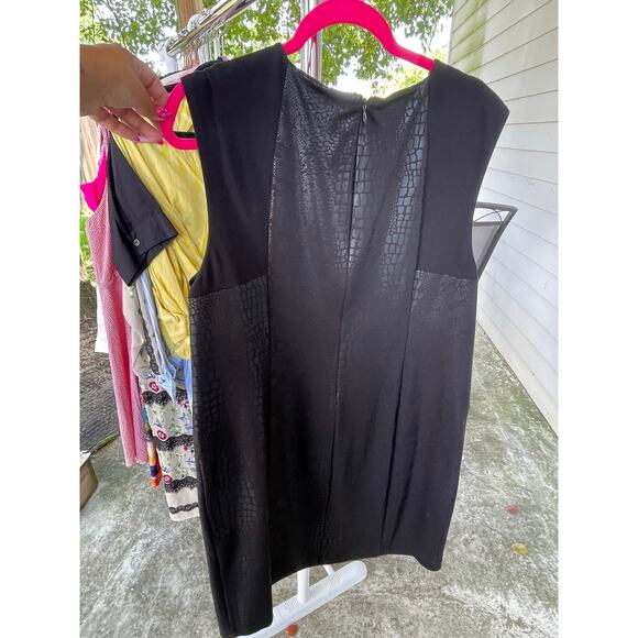 Chicos Black Ponte Embossed Snakeskin Print Jackie Dress - Chico’s Sz  3 = 16 XL - Picture 5 of 12